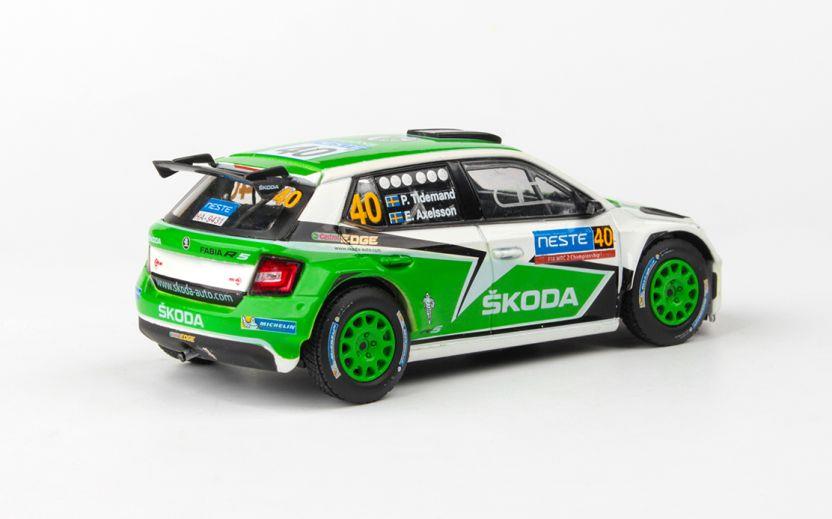 Abrex 1:43 Scale Skoda Fabia III R5 2015 Neste Oil Rallye Finland 2015 #40 Tidemand Axelsson