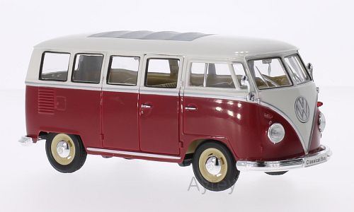 Welly 1:24 Scale VW T1 Bus 1962 - Red/White (1:24)