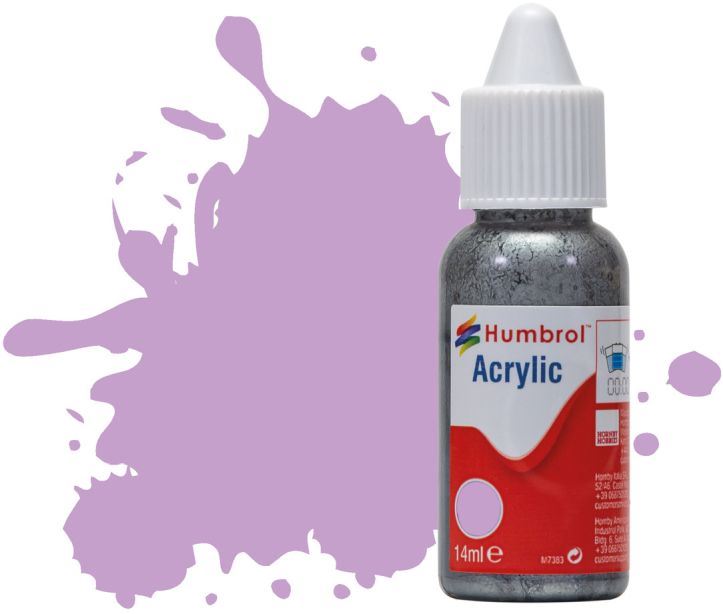 Humbrol 14ML  Pastel Violet Matt Acrylic Paint Dropper Bottle