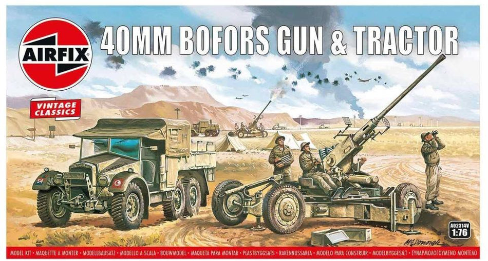 Airfix 1:76 Scale Bofors 40mm Gun + Tractor
