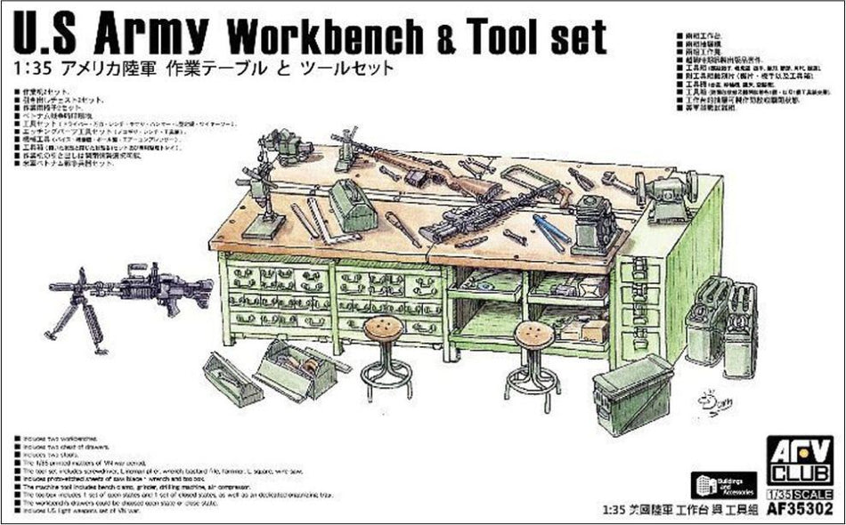 AFV Kits 1:35 Scale US Army Workbench + Tool Set