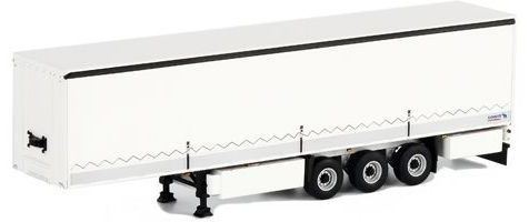 Wsi Curtainside Trailer & Boards - White  1:50 Scale