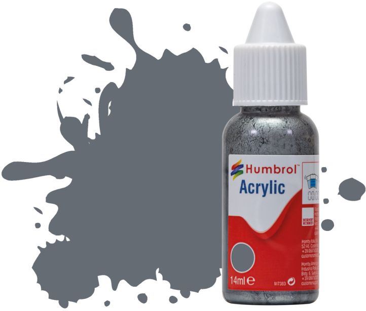 Humbrol 14ML  Extra Dark Sea Grey Satin Acrylic Paint Dropper