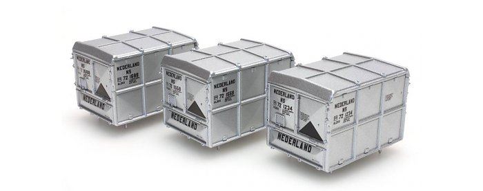 Artitec 1:87 Scale Closed container Silver Nederland (3pces)