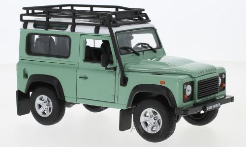 Welly 1:24 Scale Land Rover Def L/Green Roof Rack & Snorkel Defender Light Green Roof Rack & Snorkel