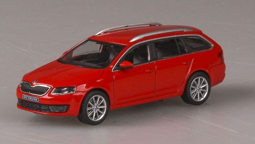 Abrex 1:43 Scale Skoda Octavia III Combi 2013 Corrida Red