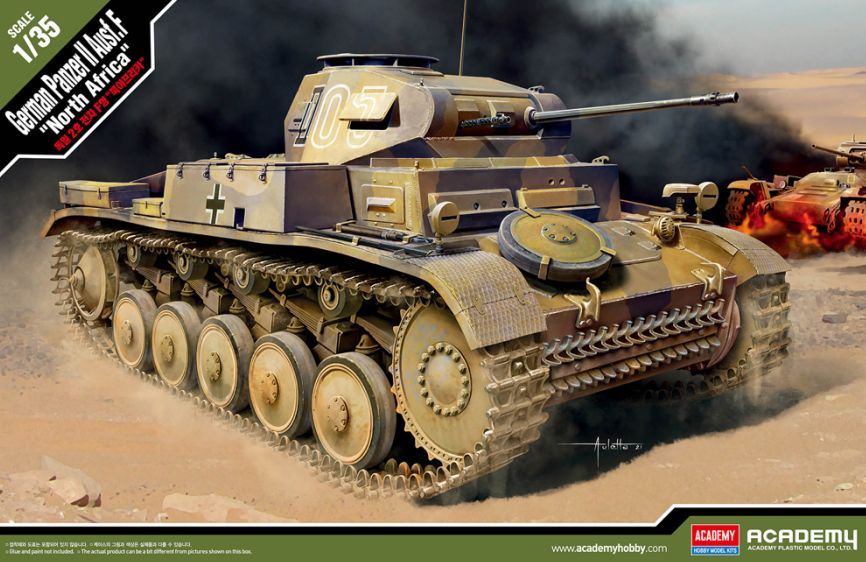 Academy Kits 1:35 Scale German Panzer II Ausf F 'North Africa'