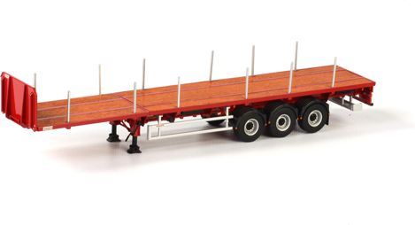 WSI 1/50th Scale Flatbed Trailer 3 axle - Red