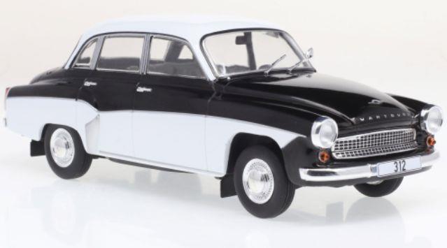 Whitebox 1:24 Scale Wartburg 312 Black/White 1974