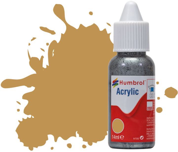 Humbrol 14ML  Desert Yellow Acrylic Paint Dropper Bottle