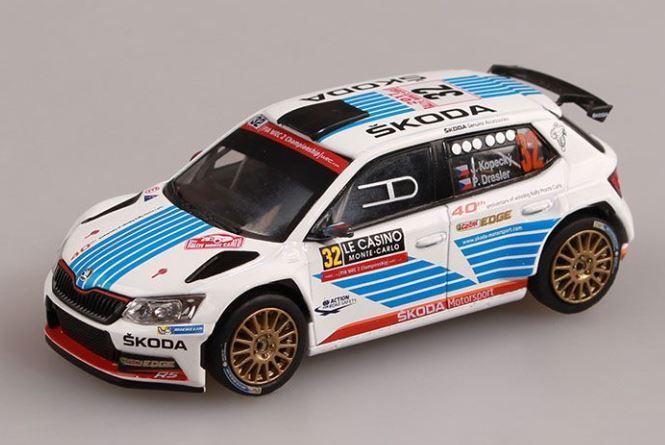 Abrex 1:43 Scale Skoda Fabia III R5 (2015) Monte Carlo 2017 #32 Kopeck� - Dresler