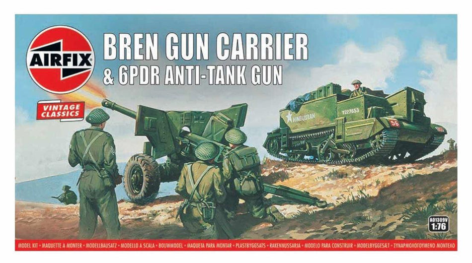 AIRIFX A01309V 1/76 Scale Bren Gun Carrier &amp; 6PDR Anti-Tank Gun