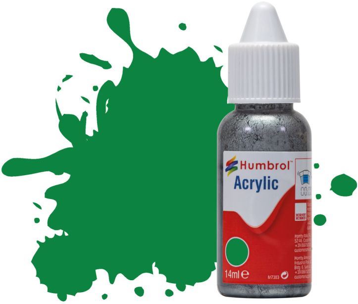 Humbrol 14ML  Emerald Green Gloss Acrylic Paint Dropper Bottle