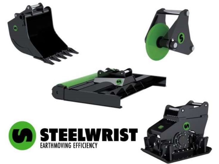 AT Collections 1:32 Scale Steelwrist S60 Set x 4 Gr2500 Grader Beam DB15T Bucket HC60 Compactor AC15 Cutter