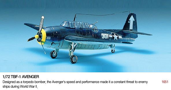 Academy Kits 1:72 Scale TBF-1 Avenger