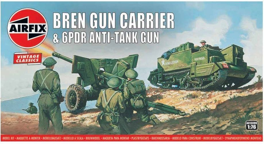 Airfix 1:76 Scale Bren Gun Carrier + 6PDR Anti-Tank Gun