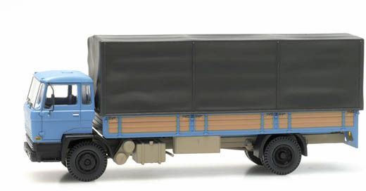 Artitec 1:87 Scale DAF Tiltcab A Open Bed Truck With Canvas Blue 1:87 Ready-Made, Painted