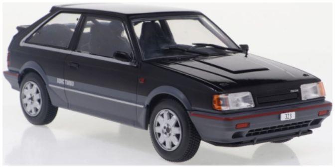 Whitebox 1:24 Scale Mazda 323 4WD Turbo Black/Metallic Dark Grey 1989
