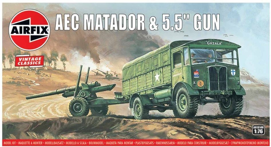 Airfix 1:76 Scale AEC Matador + 5.5inch Gun