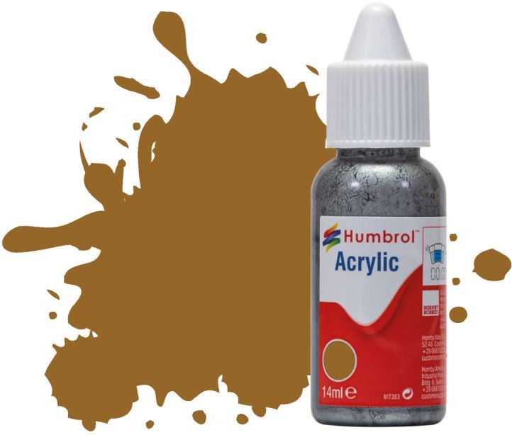 Humbrol 14ML  Khaki Matt Acrylic Paint Dropper Bottle