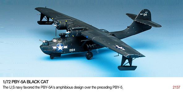 Academy Kits 1:72 Scale PBY-5A 'Black Cat' Catalina