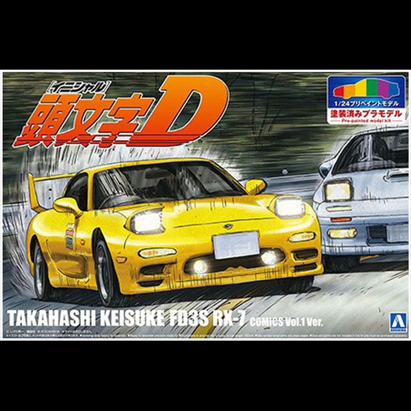 Aoshima 1:24 Scale Initial-D Mazda RX-7 Volume 1 Version Pre-Painted