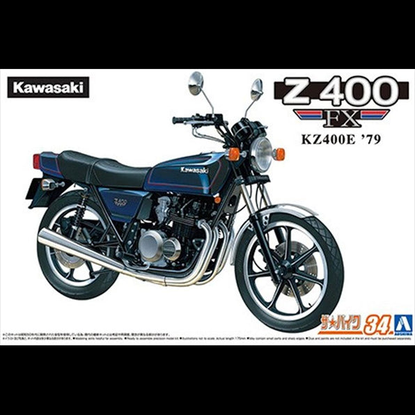 Aoshima  1:12 Scale Kawasaki KZ400E Z400FX Motorcycle 1979