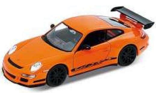 Welly 1:34-39 Scale Porsche 911 GT3 RS - Black (Orange Wheels)