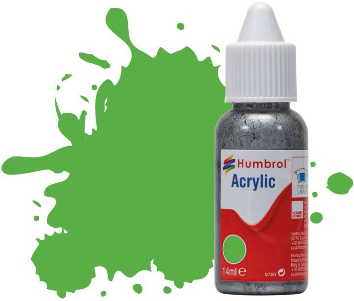 Humbrol 14ML  Bright Green Matt Acrylic Paint Dropper Bottle