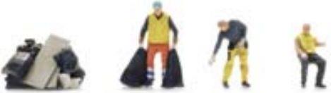 Artitec 1:87 Scale Bin Men Hi-Viz (3x) Ready Made Painted