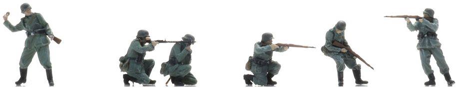 Artitec 1:87 Scale Infantry Under Fire (6x) (WM) Ready-Made Figures