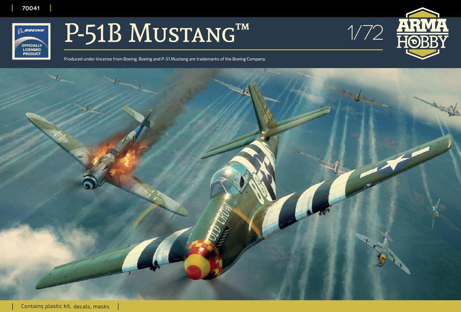 Arma Hobby 1/72 Scale NORTH AMERICAN P-51B Mustang USAAF Fighter AH70041