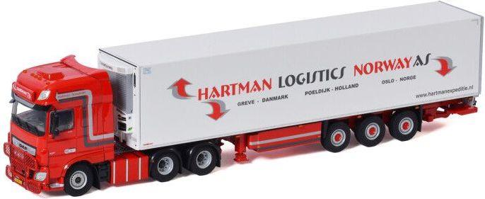 WSi 1:50 Scale DAF XF Super Space Cab MY2017 6X2 Tag Axle Reefer Trailer 'Hartman Expeditie'