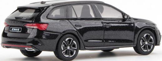 Abrex 1:43 Scale Skoda Octavia IV Combi RS 2020 Magic Black Metallic