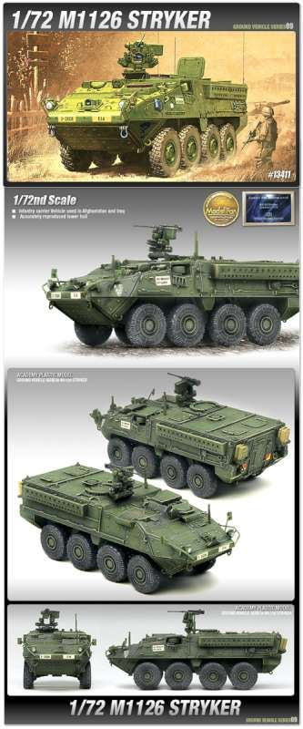 Academy Plastic Kits 1:72 Scale M1126 Stryker ICV