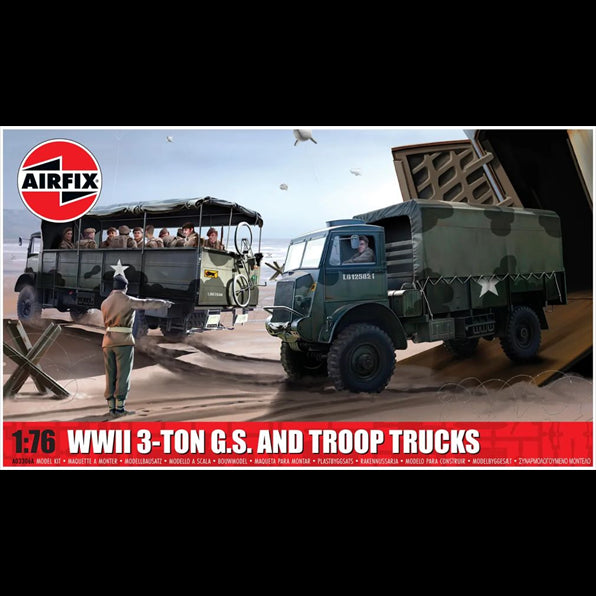 Airfix 1/76th Scale WWII 3-ton 4x4 General Service and Troop Tru