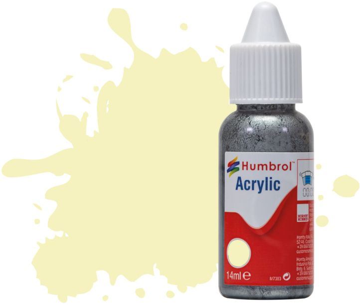 Humbrol 14ML  Ivory Gloss Acrylic Paint Dropper Bottle
