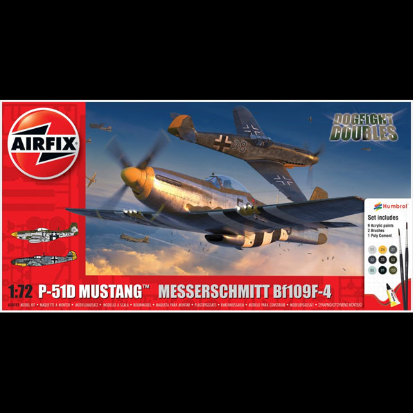 Airfix 1:72 Scale P-51D Mustang vs Bf109F-4 Dogfight Double