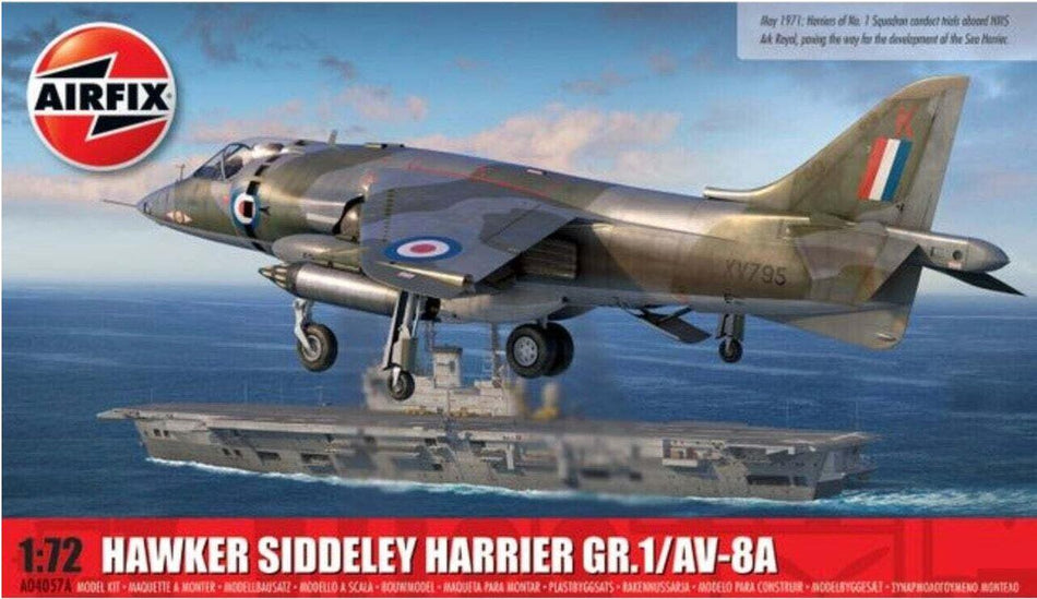 Airfix A04057A 1/72 Scale Hawker Siddeley Harrier GR.1/AV-8A Plastic Kit