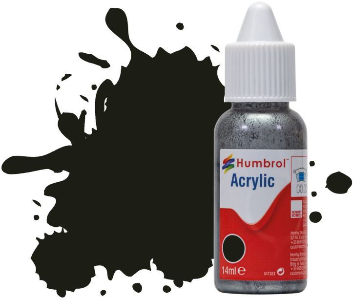 Humbrol 14ML  No.163 Dark Green Satin Acrylic Paint Dropper Bottle