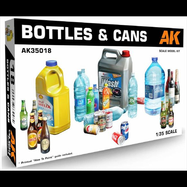 AK Interactive 1:35 Scale Bottles + Cans