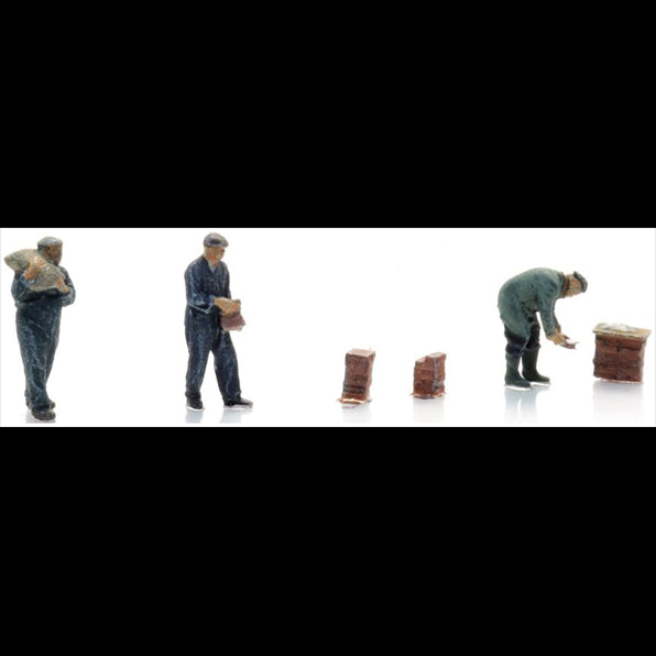 Artitec 1:220 Scale Bricklayers 1930s - 1990s (2x) Ready-Made Figures