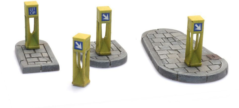 Artitec 1:87 Scale Traffic columns (4x) & refuge islands (2x) 1:87 Resin Kit,  Unpainted