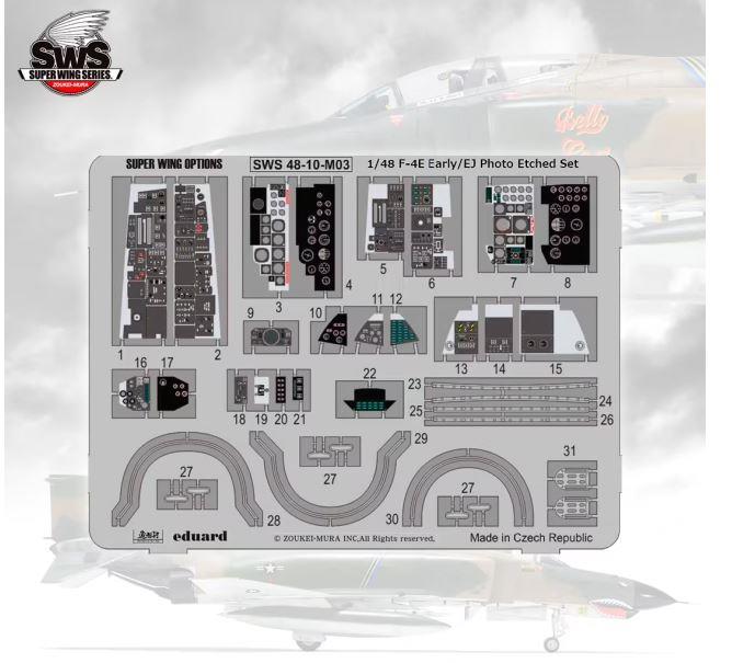 Zoukei Mura 1/48 Scale Phantom II F-4E Early/EJ Photo-Etched Set SWS48-10-M03