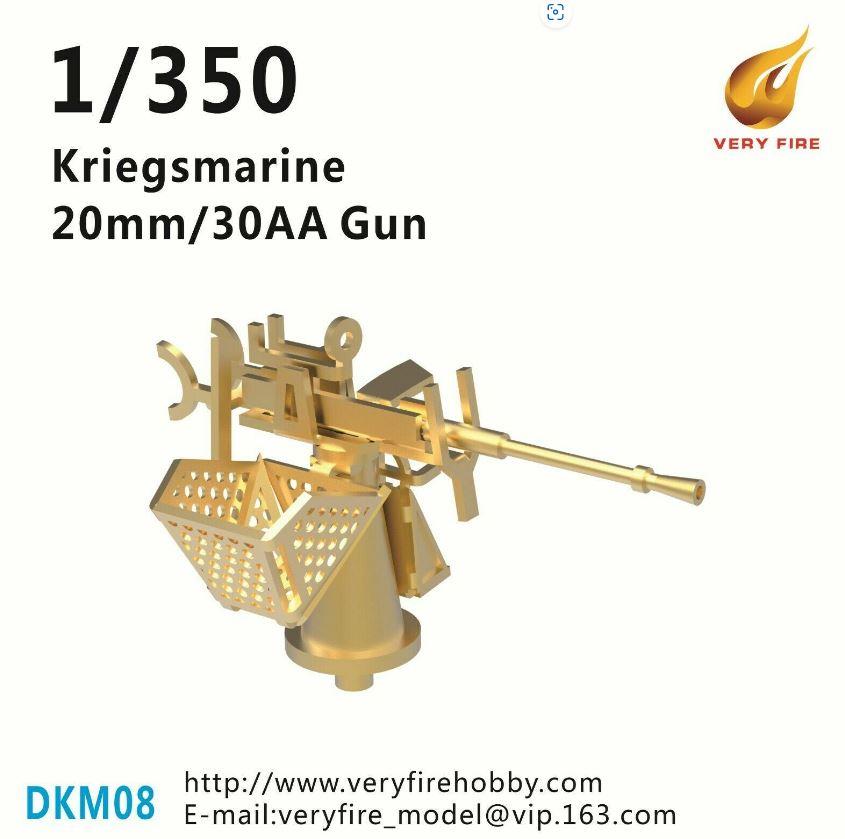 Very Fire DKM08 1/35 Scale Kriegsmarine20mm/30AA gun (16 sets)