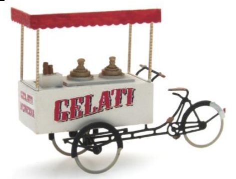 Artitec 1:87 Scale Ice Cream Tricycle Venezia 1:87 Ready-Made, Painted