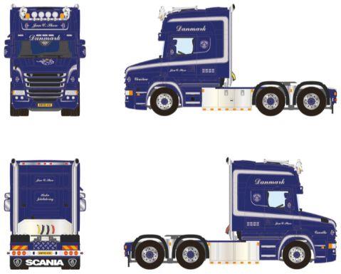 WSi 1:50 Scale Scania T6 Torpedo Topline 6x2 TAG Axle Jan C Skov