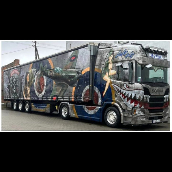WSi 1:50 Scale Scania R Highline CR20H 4x2 Curtainside Trailer 3 Axle Pluta