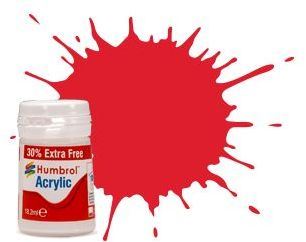 Humbrol 14ML  Red Gloss Acrylic Potlet (Plus 30% Extra Free)