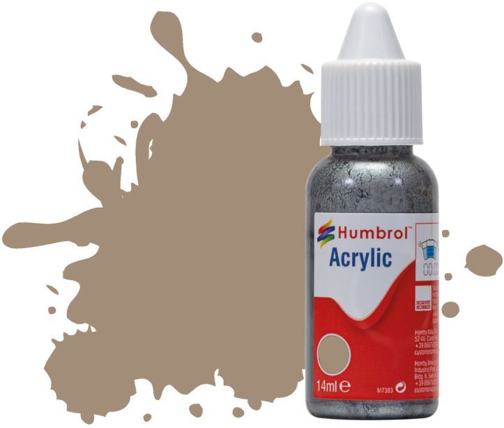 Humbrol 14ML  Khaki Drill Matt Acrylic Paint Dropper Bottle